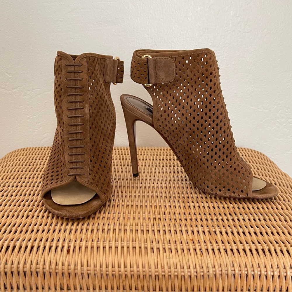 Authentic Louis Vuitton Suede Brown Heels